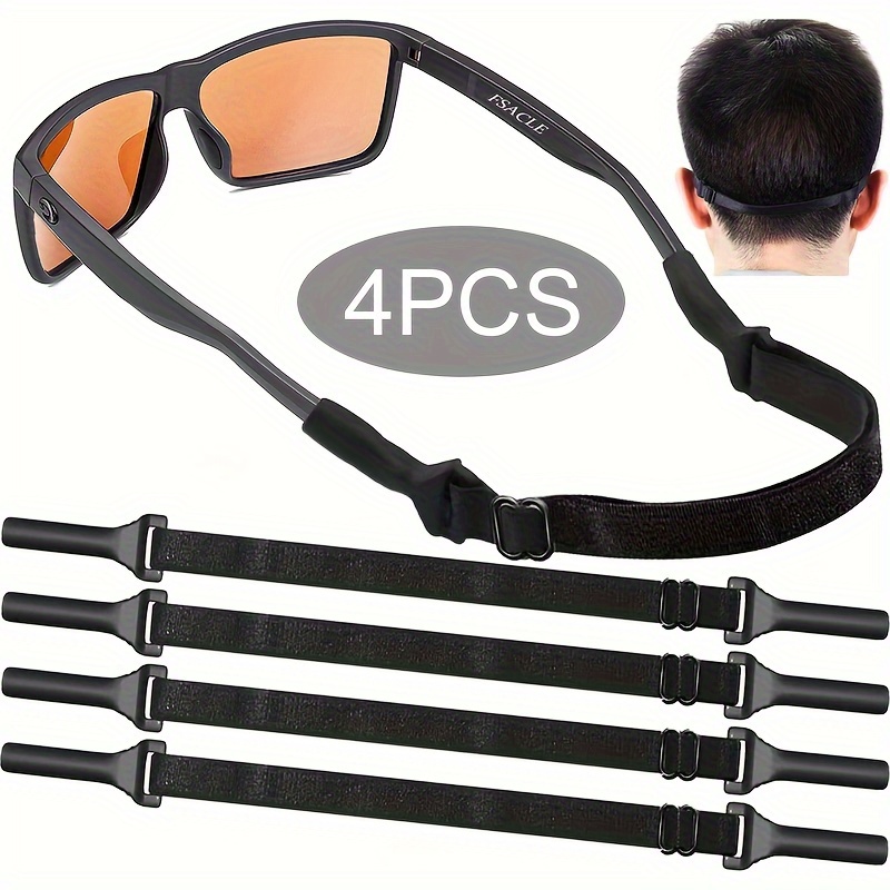 

4pcs Adjustable Anti-slip Eyeglass Straps - Stretchable Neck Cords For Fashion Glasses & Sports Glasses, Fashionable Polyester Fiber Accessories