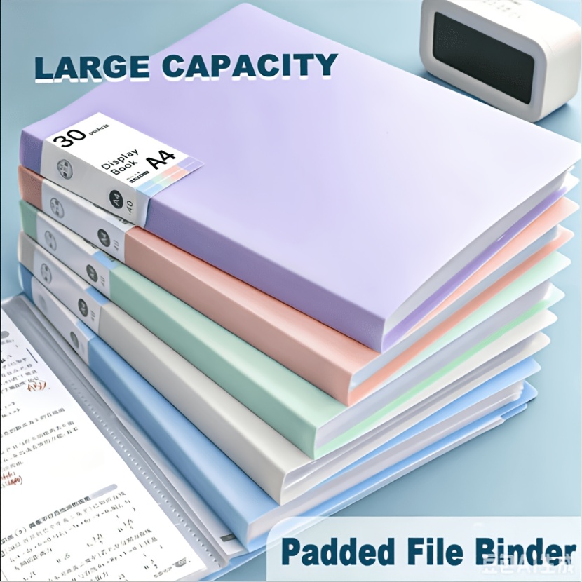 TEMU 6pcs Morandi Color A4 Binder With Transparent Clear File Folders - Suitable For, Office, Organization, Test Papers, Certificates, Reports, Photo
