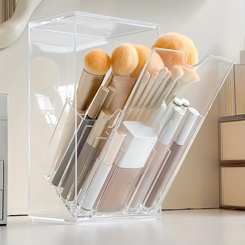 makeup brush organizer versatile cosmetic storage container with sections no drill tabletop organizer   Product details 0
