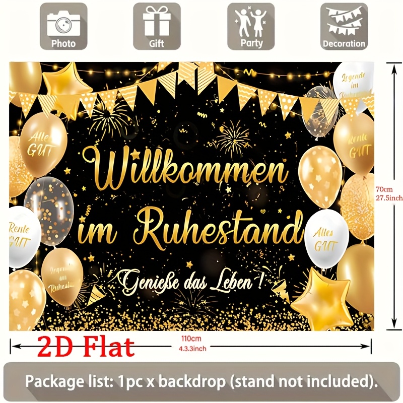 Image of 2d Flat Party Banner - Retirement Welcome Decoration For Men And Women, Farewell Colleague Entrance Decor (" X 90.5")