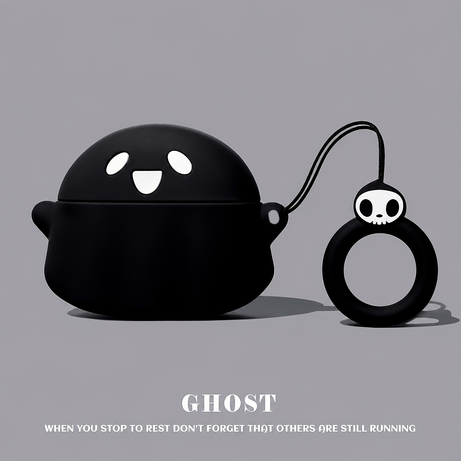 TEMU Black And White Ghost Silicone Earphone Case Applicable For For Airpods 5 Case/for /for /for Airpods 4 Case/for Airpods 3 Case/for Case