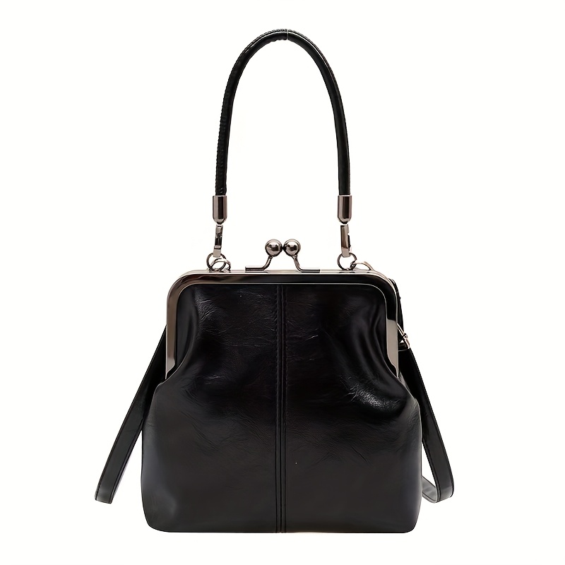 E-shop Damen Vintage Britische Handtasche für Pendeln & Abend – Umhängetasche-Clutch mit Verschluss Schulterriemen, Minimalistische Geldbörse für