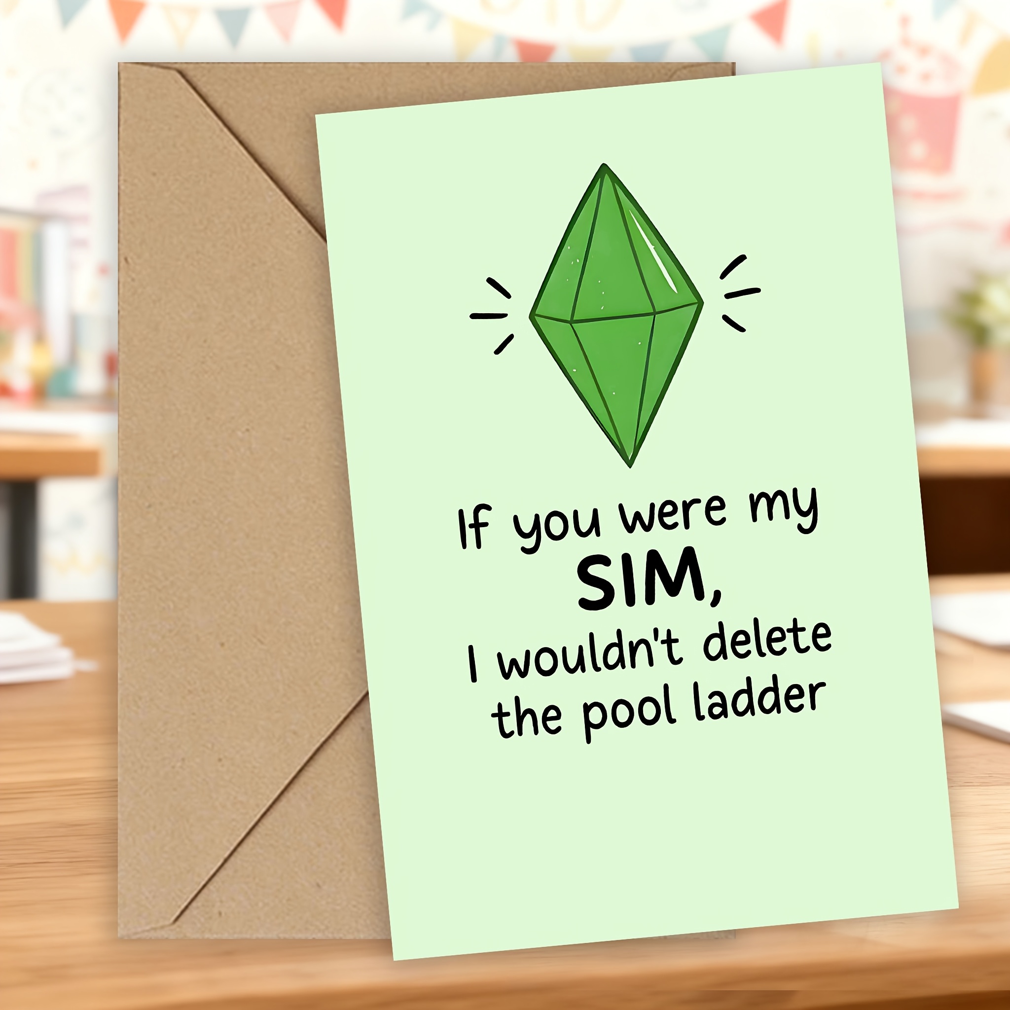1pc Greeting Card & Envelope - Anniversary/birthday Gift For , Unique Thank You Card For Video Game Lovers, Collectible Gift