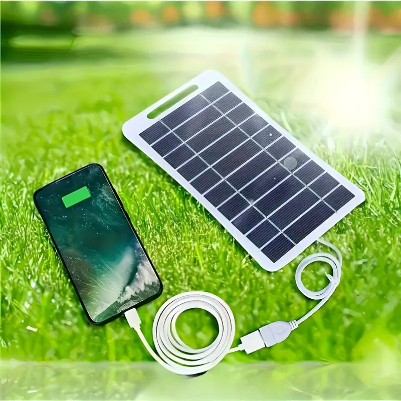 portable outdoor solar usb charger with single sided monocrystalline panel lightweight for smartphones flashlights fans ideal for camping travel pet owners no battery needed solar phone charger emergency power foldable stand sturdy construction charging campers and camping gear sleek charging station reliable multidevice charging smartphone Product details 2