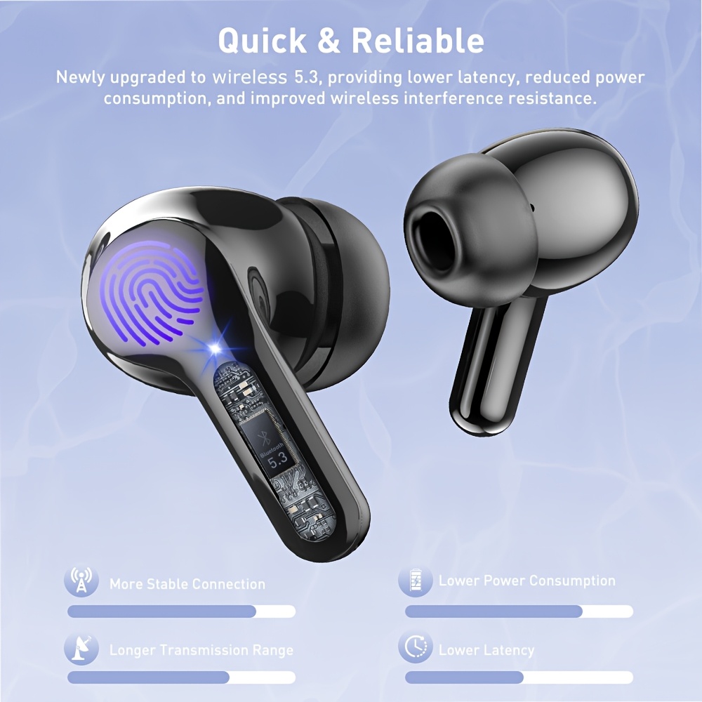 C1 Bluetooth 5.0 TWS Square Touch Display digitale True Wireless Bluetooth Auricolare con
