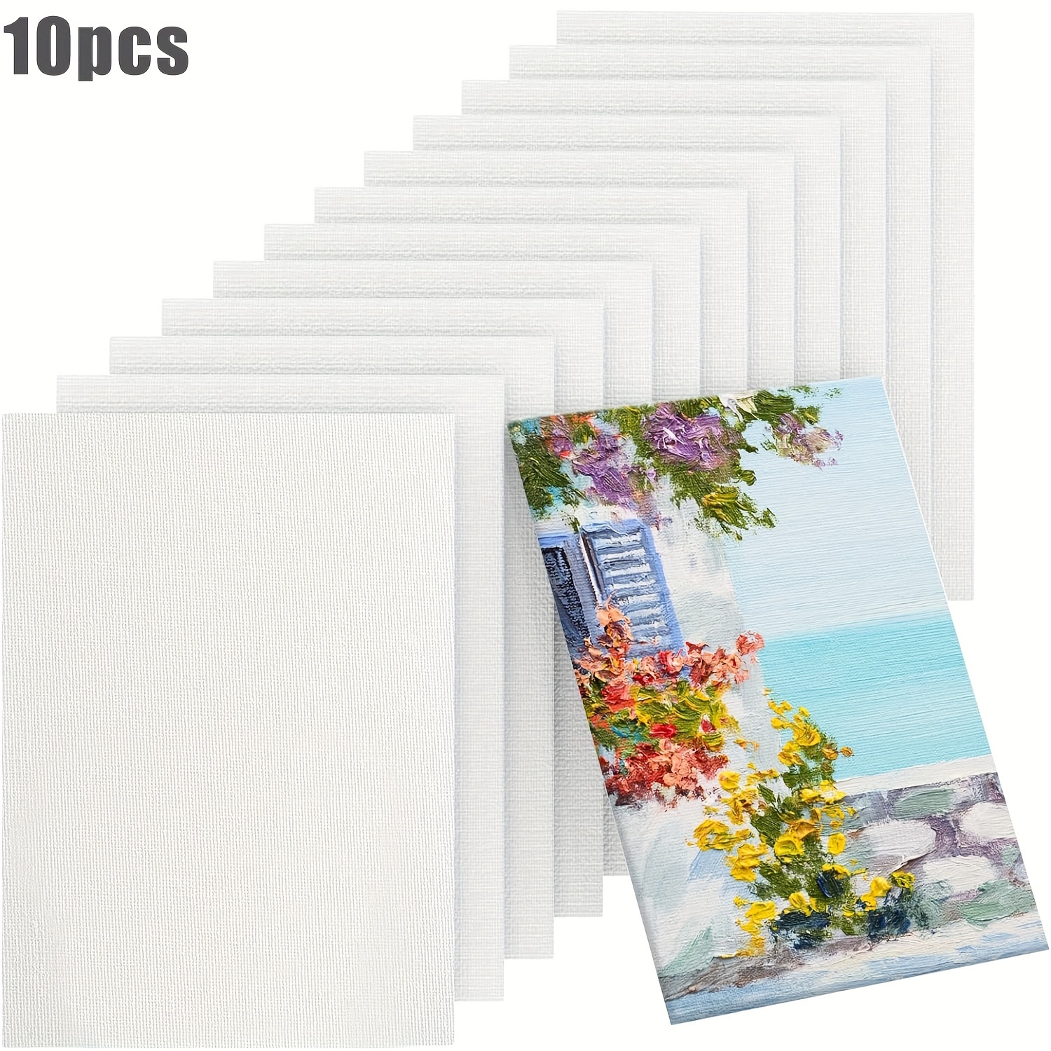 

10pcs 5x7 Inch Canvases For Painting, Acid-free 100% Cotton Canvas Panels,blank Flat Canvas Board For Acrylics Oil Watercolor Paints