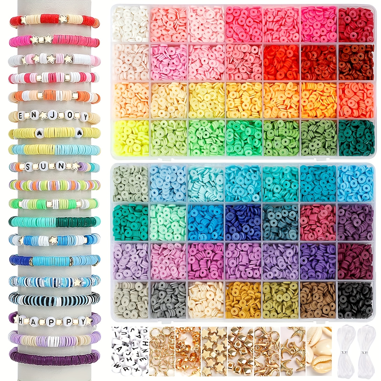 

Superlele 14000pcs/12000pcs/4800pcs For Bracelet Kit, Round Spacer Heishi For Jewelry Kit, Pendant Kits, For Diy Crafts, Bracelets, Necklaces, Anklets, , Accessories, Christmas .