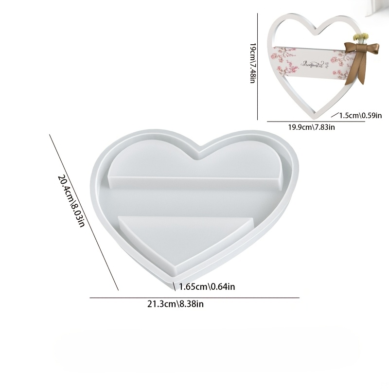Image of Diy Clay Mold, Aromatherapy Heart-shaped Large Display Stand Pendant, Resin Liquid Silicone Mold, Heart-shaped Hollow Ornament Display Piece, Plaster Cement Clay Mold