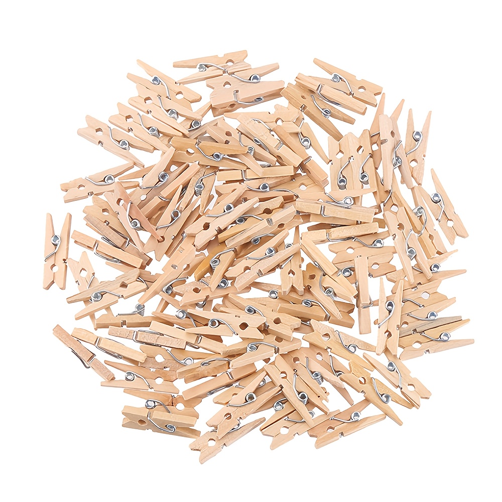 

50/100pcs Mini Clips en Bois Naturel de 25mm Clips Photo Pince à Linge DIY Mariage Fête Clips en Bois Piquets