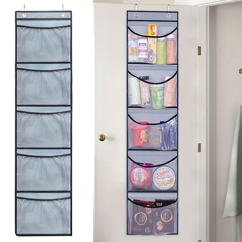  kamuavni Organizador colgante para colgar sobre la puerta de  baño con 2 bolsillos transparentes, organizador de almacenamiento detrás de  la puerta, organizador de pañales para armario, organizador de  almacenamiento para bebés