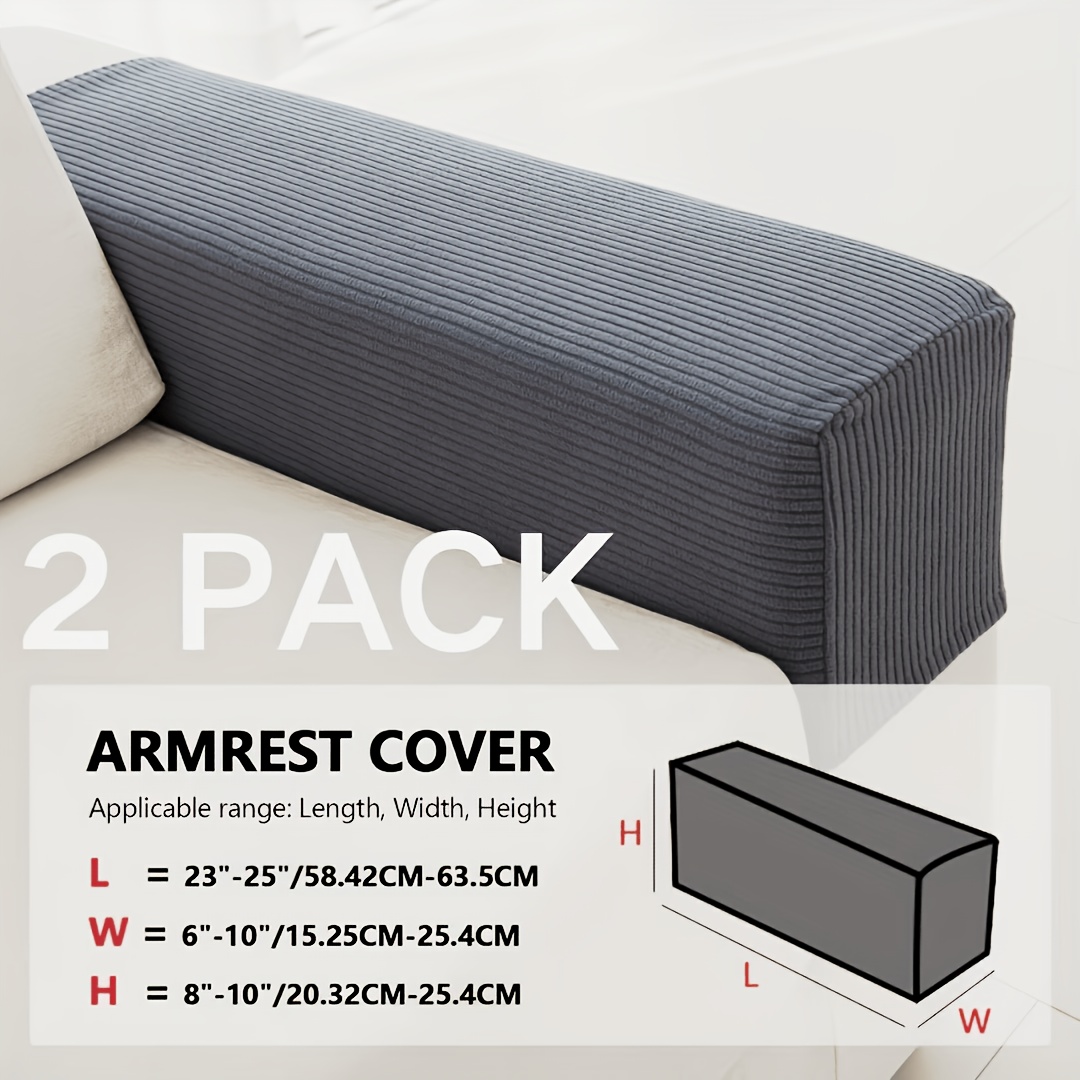 TEMU 2pcs Armrest Covers, Solid Color Stretch Sofa Covers, Elastic And Non-deforming, Suitable For Single Sofa And Sectional Sofa Armrests, Usable In