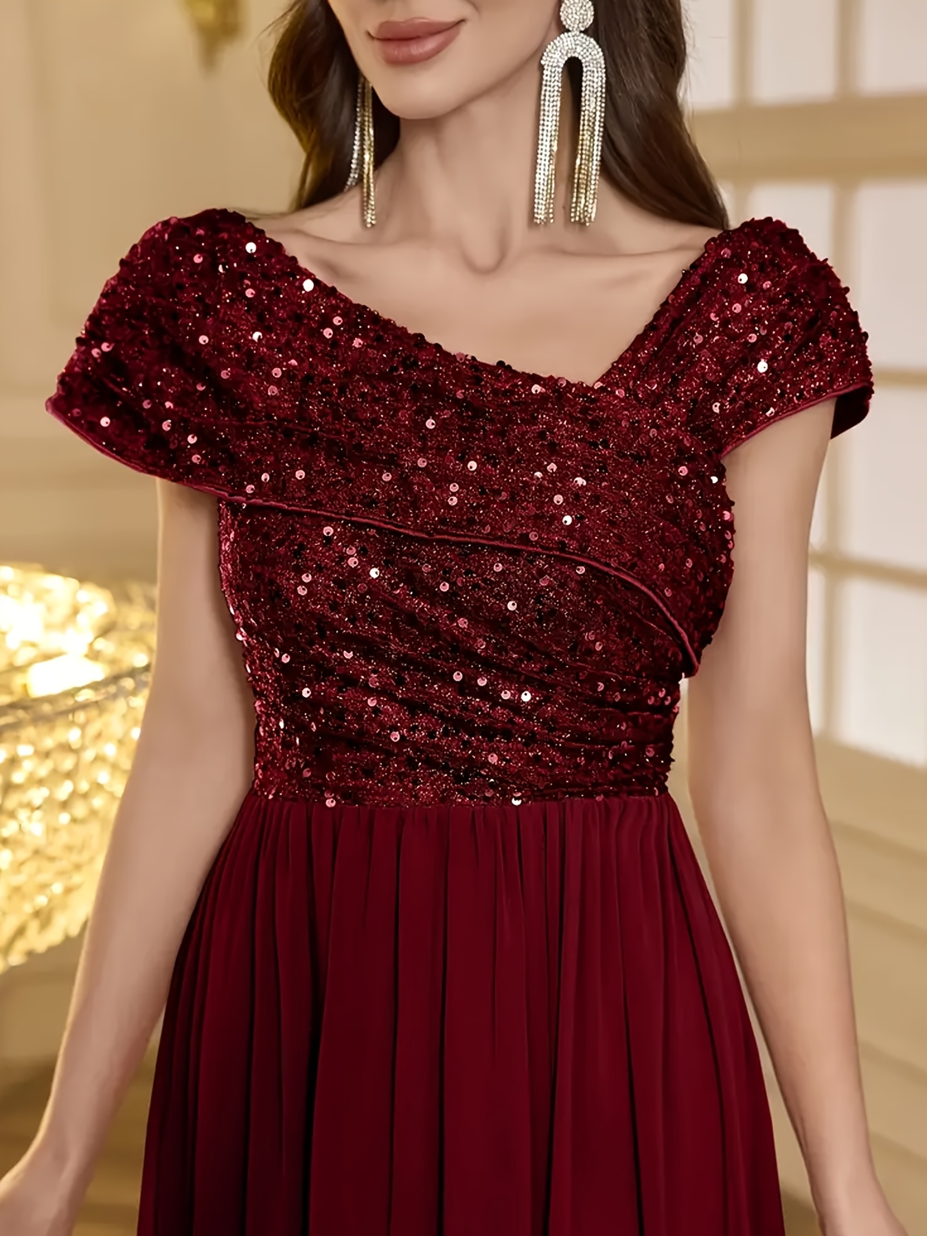 womens formal evening gown v neck long - Temu Philippines
