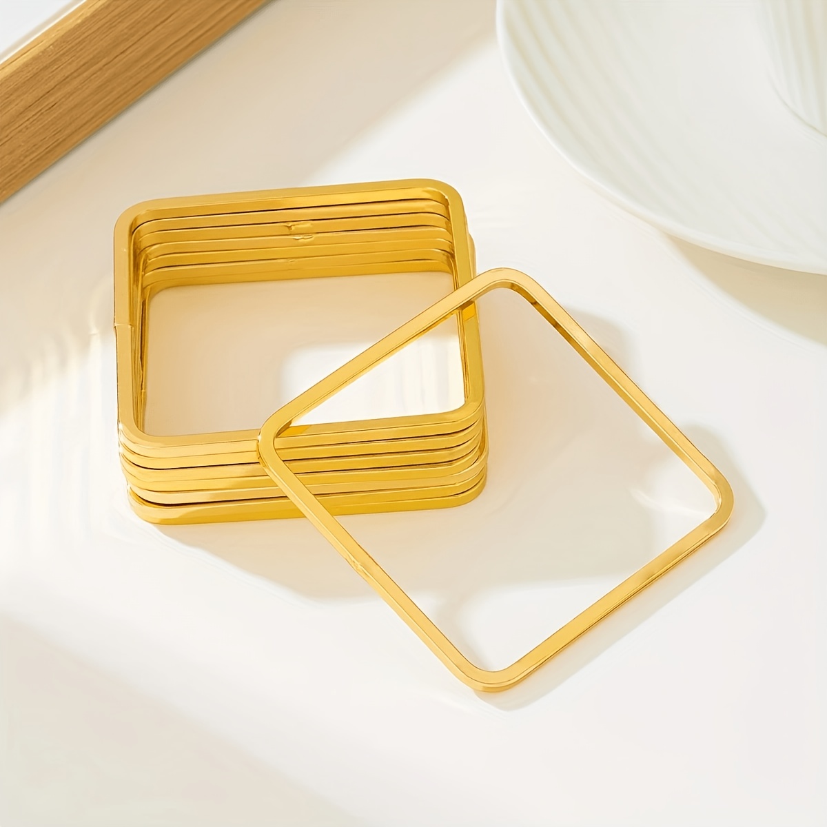 Unique Exaggerated Square Stackable Bangle Bracelet