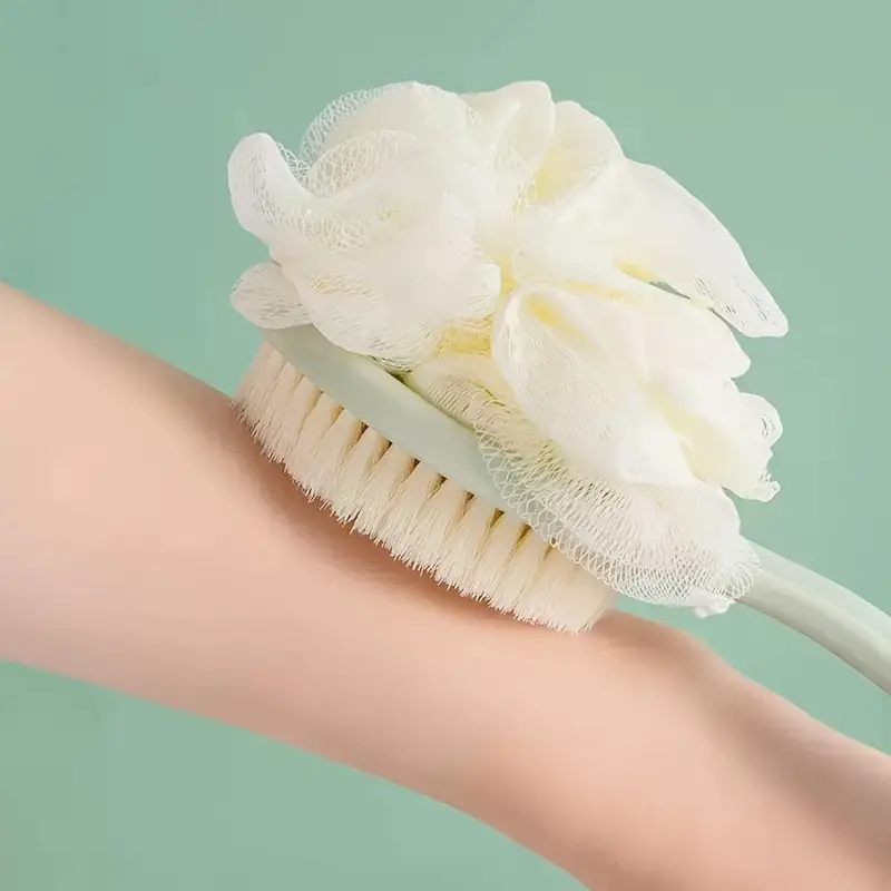 2 in 1 dual head bath brush with soft loofah back scrubbing or battery required Product details 4