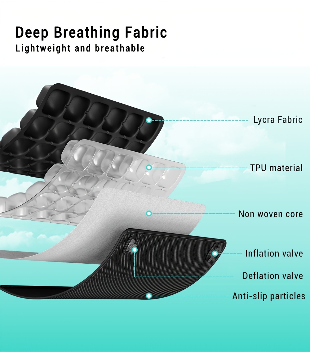 1pc 3d pressure relief air cushion office chair car seat cushion back support pad for desk chair wheelchair adjustable   ergonomic cushion portable and inflatable Product details 10