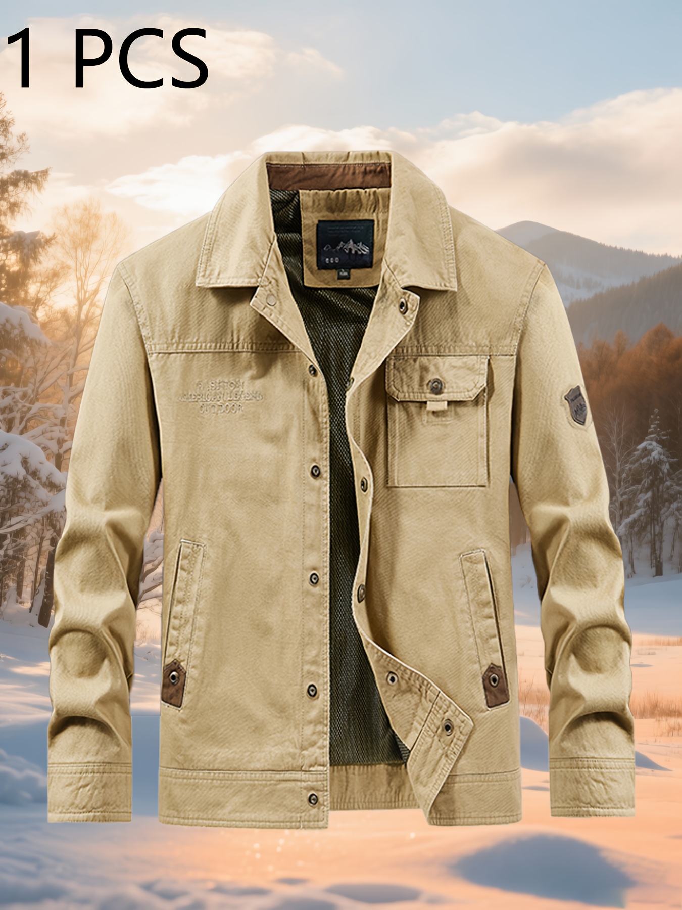 Men's Casual Jacket - 100% Polyester, High-Quality Recommended Jacket, New Spring/Autumn Style Versatile Casual Outerwear for Middle-Aged Men, Lapel Dad Jacket, Suitable for Daily Commute, Outdoor Activities, Fishing, Three Colors Available