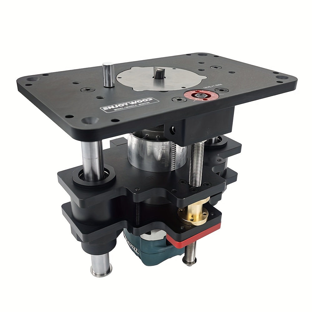 

Precision Router Lift, Aluminum Metal, Adjustable Router Table Insert Plate, Woodworking Milling Trimming Machine Inverted Mounting Support Stand