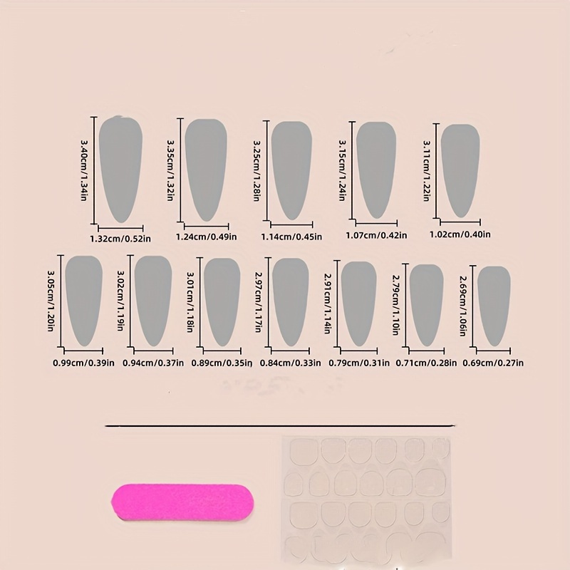 medium oval press on nails with heart star design rainbow stripe fake nails full cover false nails for women and girls details 3