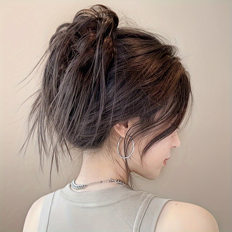 

Chic Messy Bun Hairpiece - Claw Clip Ponytail Extension For Women, Body Wave Synthetic Hair, & Easy To Style