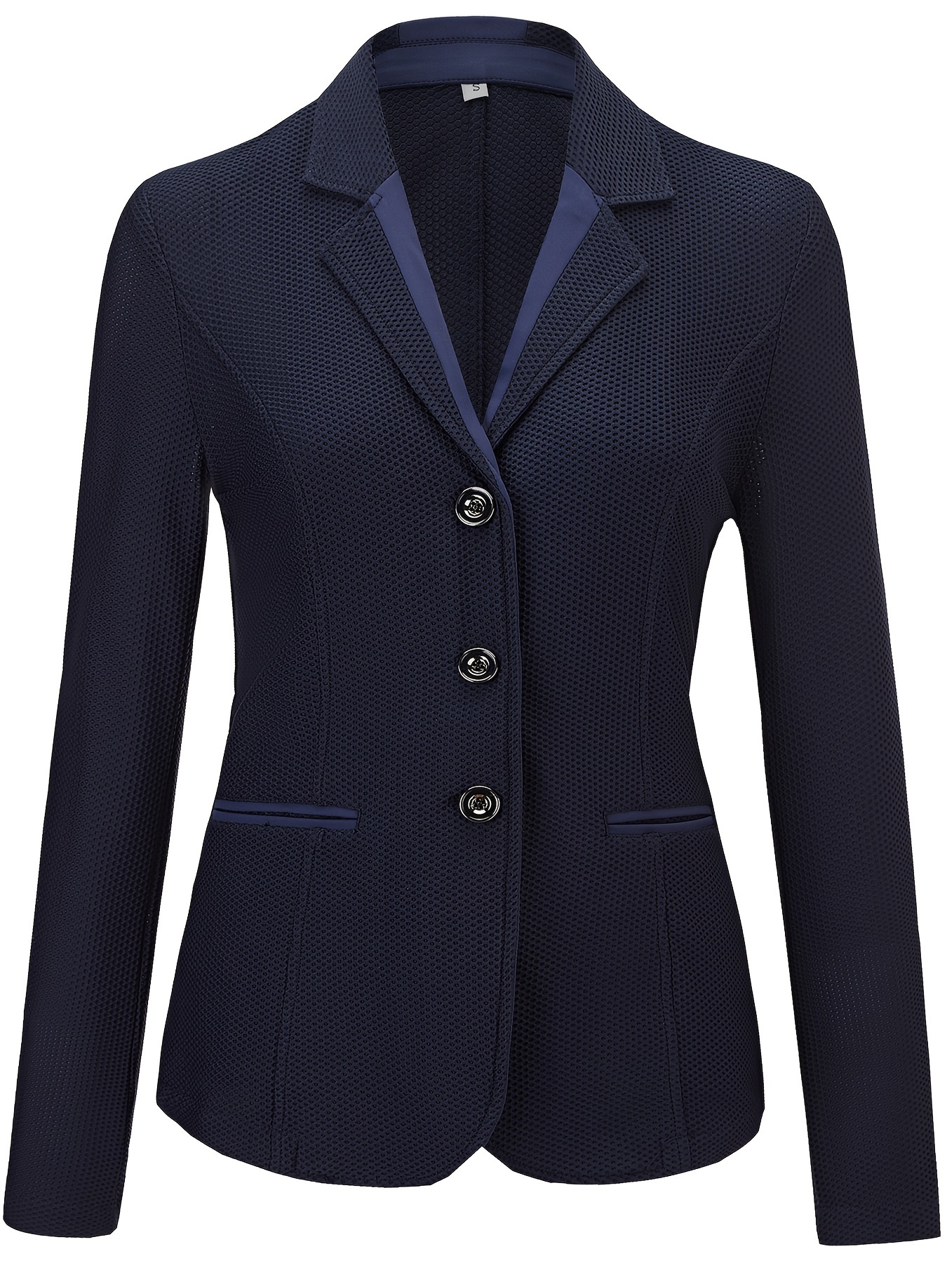 Elegant Women's Equestrian Jacket Breathable, Lightweight Stretchy Mesh  Fabric, Long Sleeve, Button-Up Riding Coat for Spring/Summer