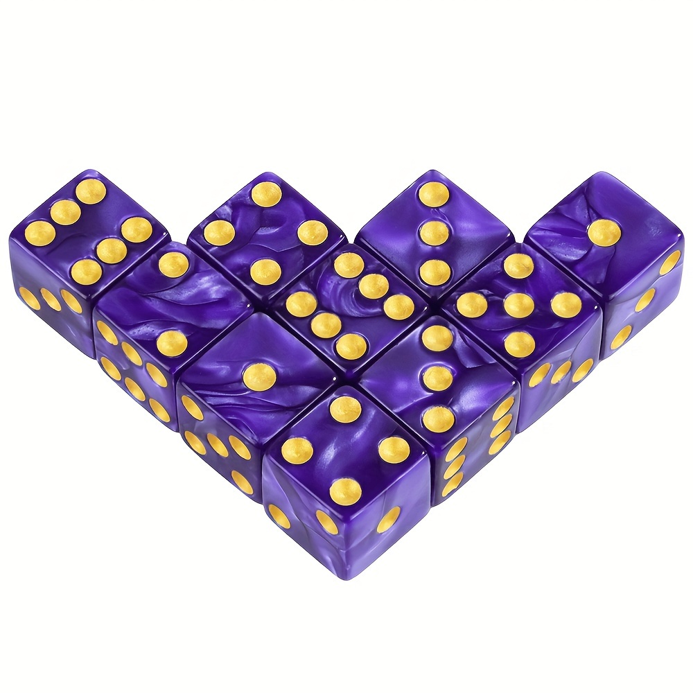 Colorful Right-Angle Pearl-Pattern Dice, Pack of 10