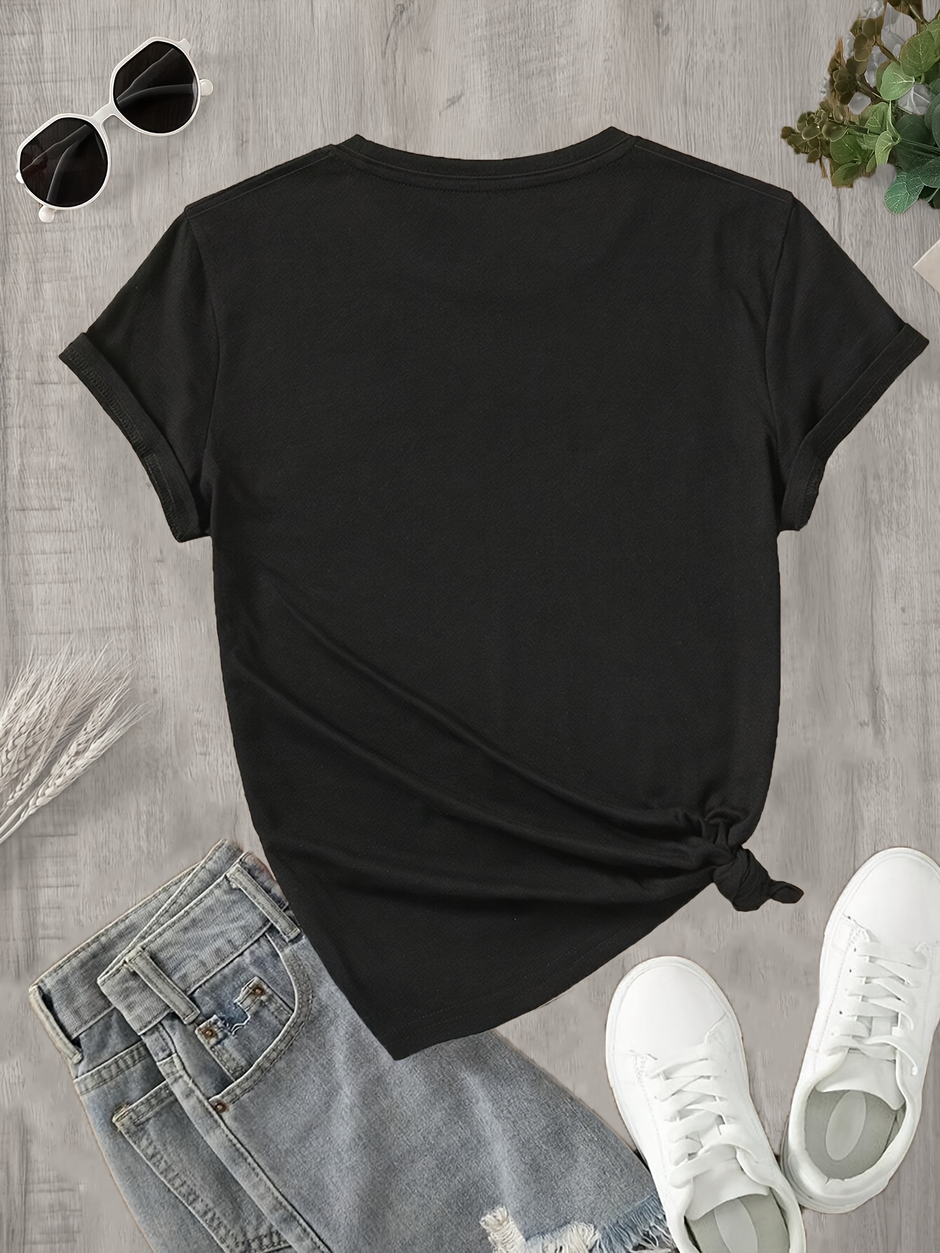 camiseta feminina de algodão 100% com estampa gráfica vida Temu - Main Image