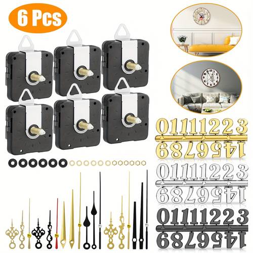 6pcs clock movement with low energy clock repair kit with hands mechanism replacement parts for clocks and craft clocks mothers day fathers decoration gift