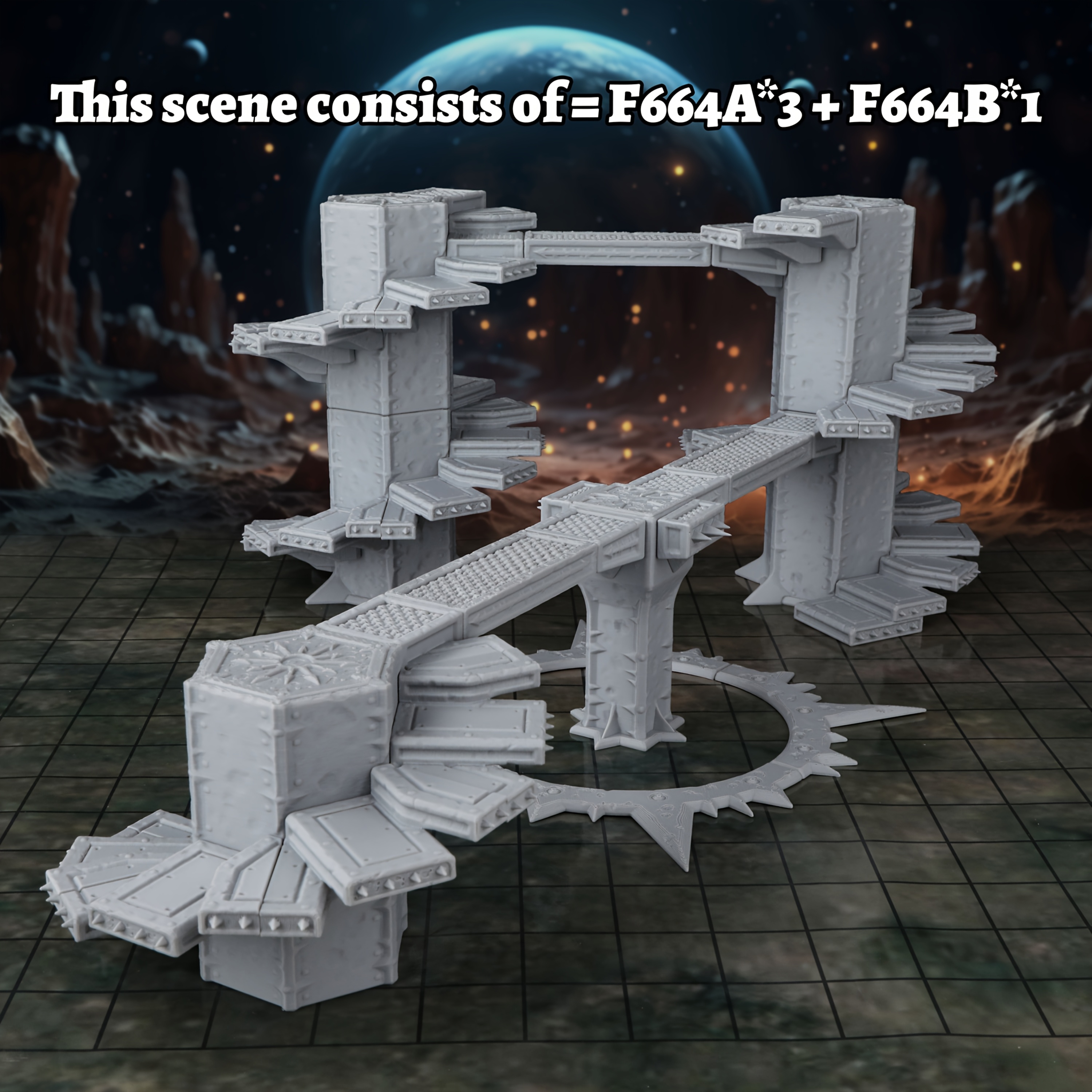Modular Sci-Fi Spiral Staircase & Connection Set