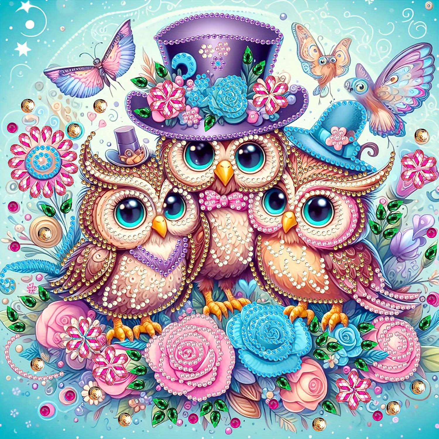 

Diy Owl Diamond Art Kit - 5d Special Shape Crystals, Frameless Mosaic Craft, Perfect For Valentine's Day Gift & Wall Decor (11.82"x11.82")