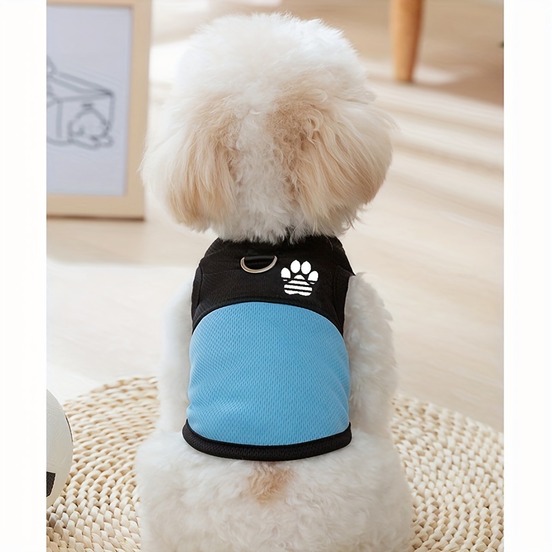 breathable mesh dog vest with paw print lightweight machine washable pet apparel for small to extra small breeds   spring summer fall Product details 8