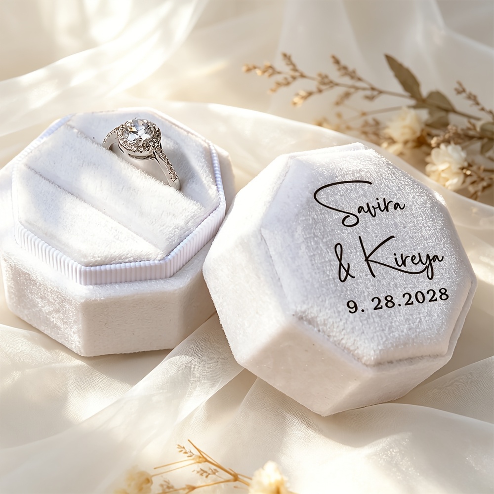 Luxury Custom Engravable Octagonal Ring Box
