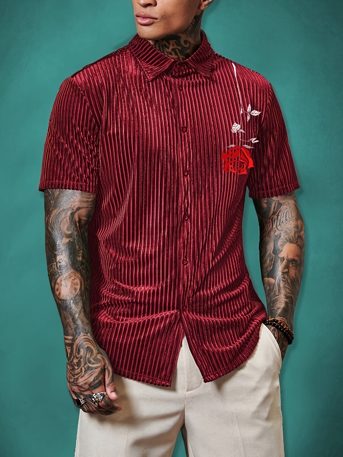 camisa hombre estampado románticas día san Temu Uruguay