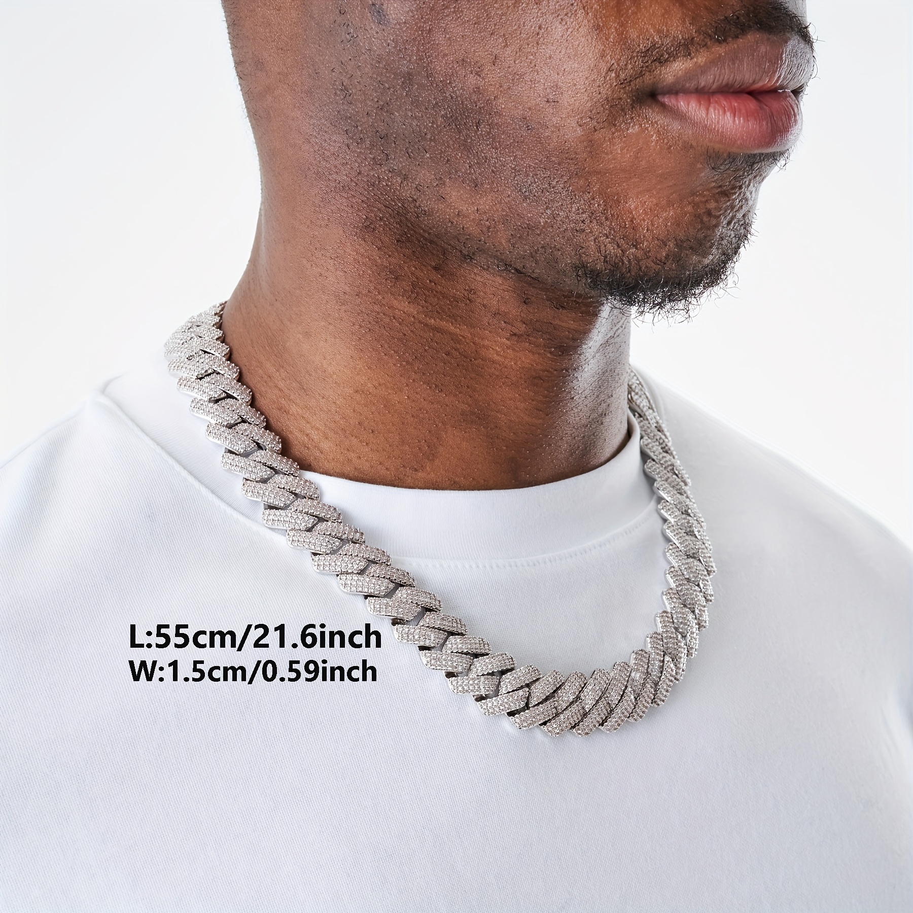 TEMU Cuban Link Chain, Hip Hop Rock Cuban Necklace, Unisex, Fashionable And . Elegant And , A Versatile Vintage-style Accessory Suitable For Women,