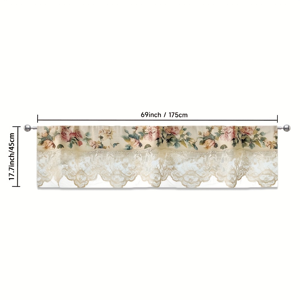 TEMU 1pc, Elegant And Gorgeous Drapery, Bohemian French Wreath Print, Art , Polyester, Perfect For Living Room, Bedroom, Study Room Decoration,