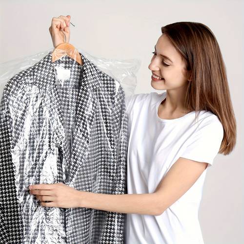 90 pcs dry cleaner bags plastic clear 35 4 inches garment bags for hanging clothes plastic garment bags clear clothes covers dry cleaner bags hanging dust proof 60x90cm