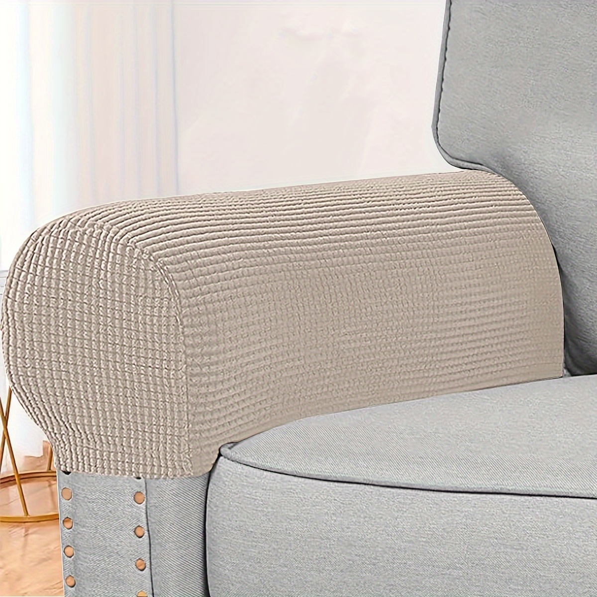 TEMU 2pcs Sofa Armrest Covers, Stretch Sofa Arm Covers, Dust- & Pet Scratch-,