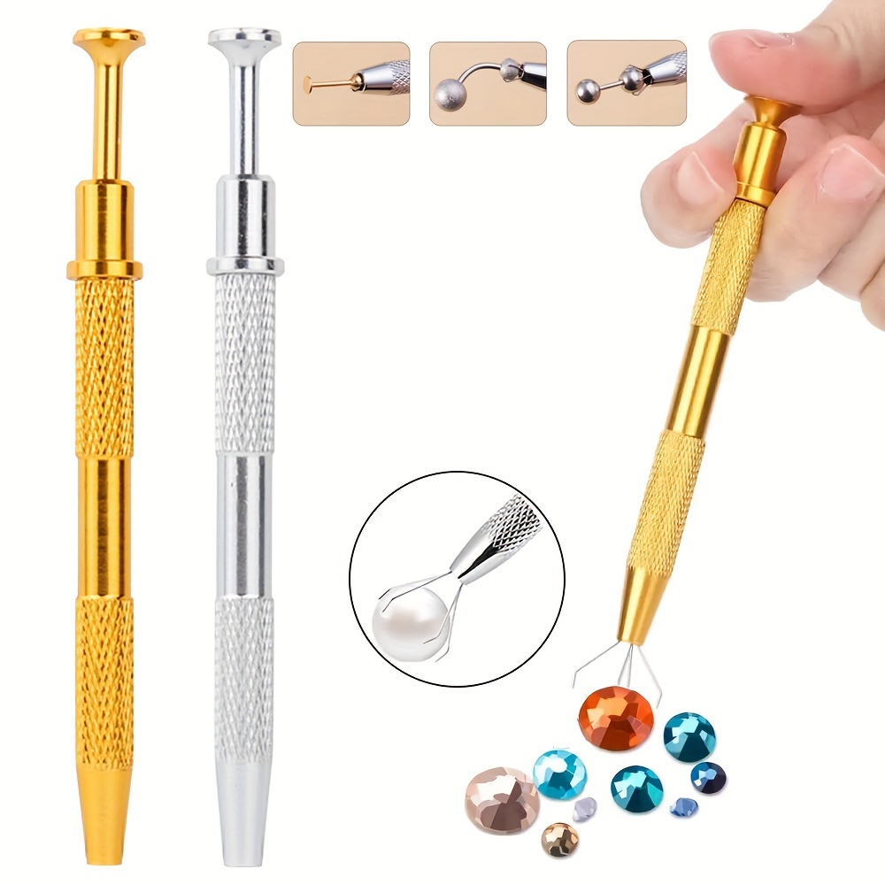 

1pc 4 Claws Ball Bead Holder Pick-up Tool Crystal Prong Tweezers Catcher Grabbers With 4 Claws Piercing Jewelry Making Grasping Tools