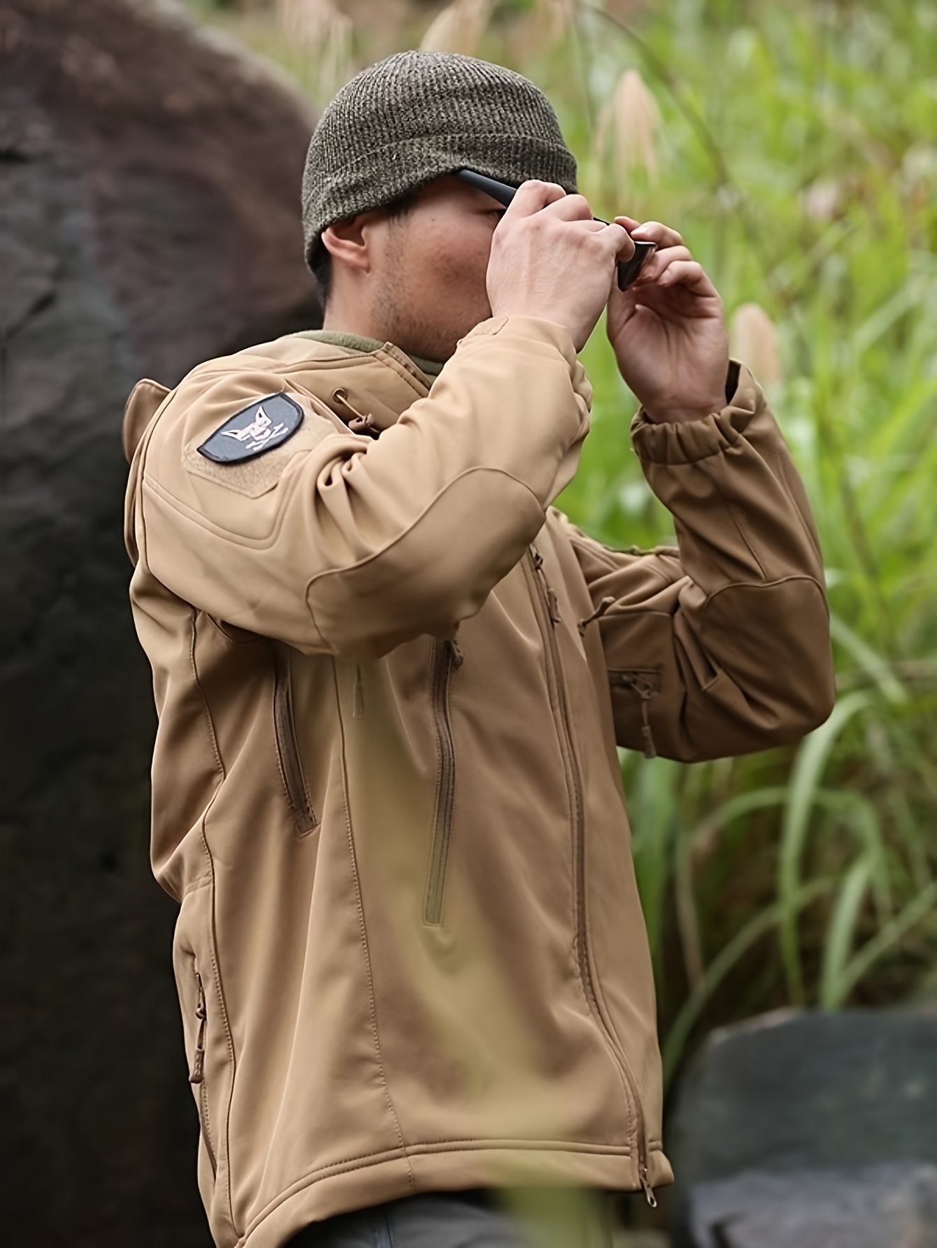 Men's Warm Tactical 2pcs Set, Softshell Jacket & Cargo Pants