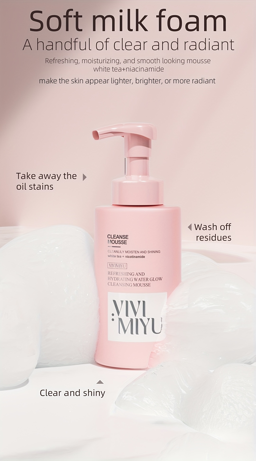 300ml 10 144fl oz niacinamide cleansing mousse tea - Temu Mauritius