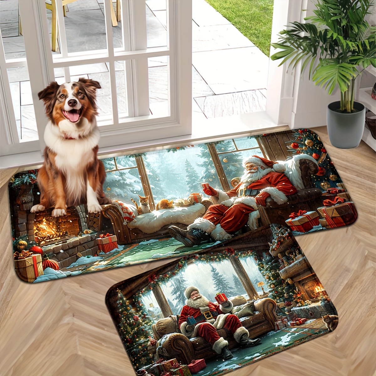 1pc polyester 100 non slip christmas doormat lightweight Temu