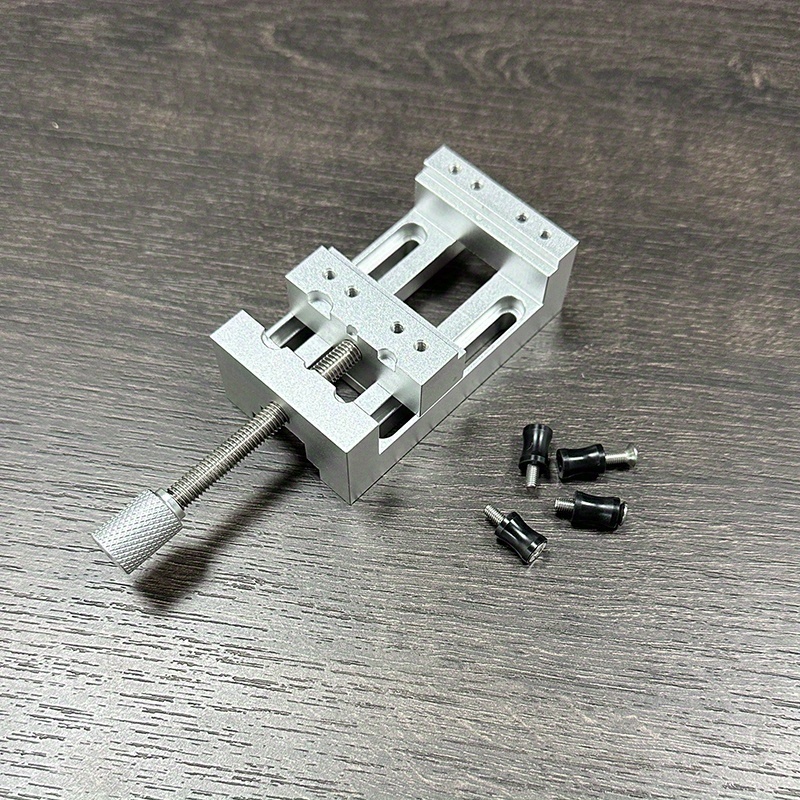 Image of 1pc Mini Drill Press Vise With Soft Jaws, 0-47mm Clamping Range Mini Vice Clamp For Crafts, Jewelry Making, Modeling And Repairs, Precision Aluminum Small Vise
