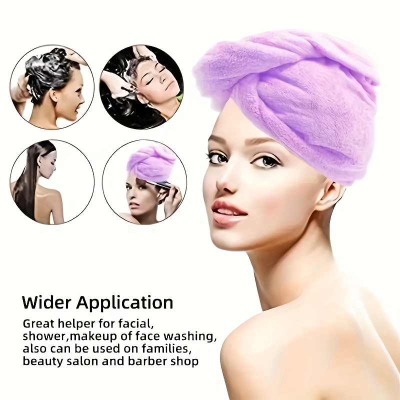 

Ultra-soft Coral Fleece Hair Towel Wrap - Quick Dry, Absorbent Shower Cap For Women & Girls, Bathroom Essentials