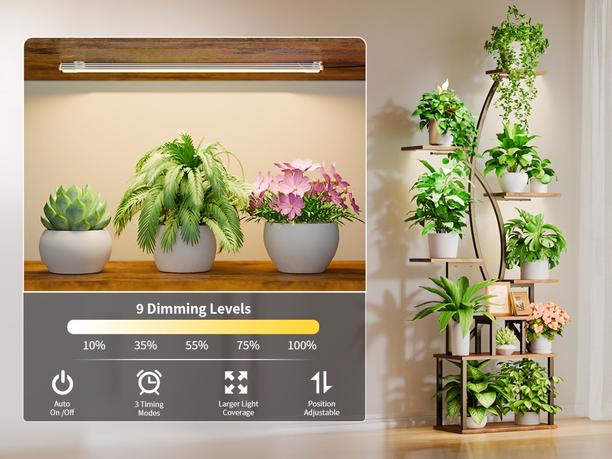 s Indoor With Grow Lights, Tier Tall Metal Plant Shelf For