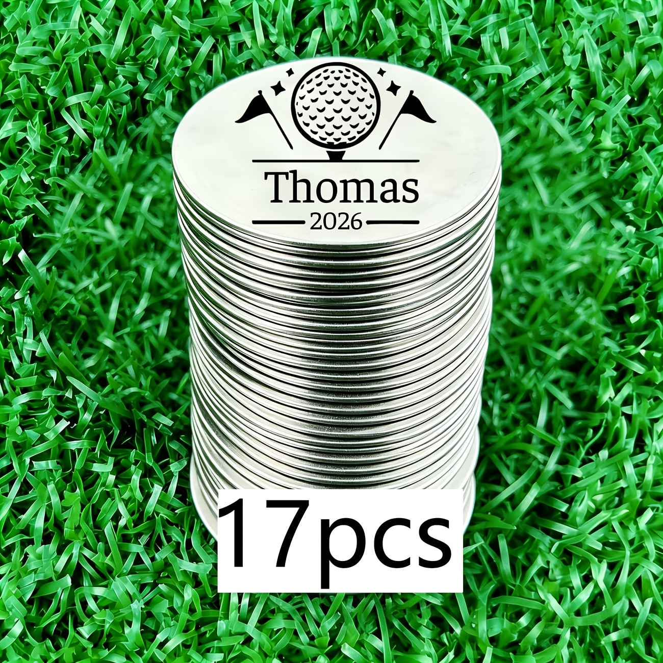 TEMU 4/9/17 Personalized Metal Engraved Golf Ball Markers - Customizable Name/number/message, Easy To Find , Ideal Gift For Golfers (father's Day,