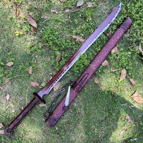 pure handmade prison dragon tang horizontal knife handmade from t10 steel pure metal handengraved guard handle a small knife included in the sheath christmas gift decorative accessory collection free shipping unsharpened blade