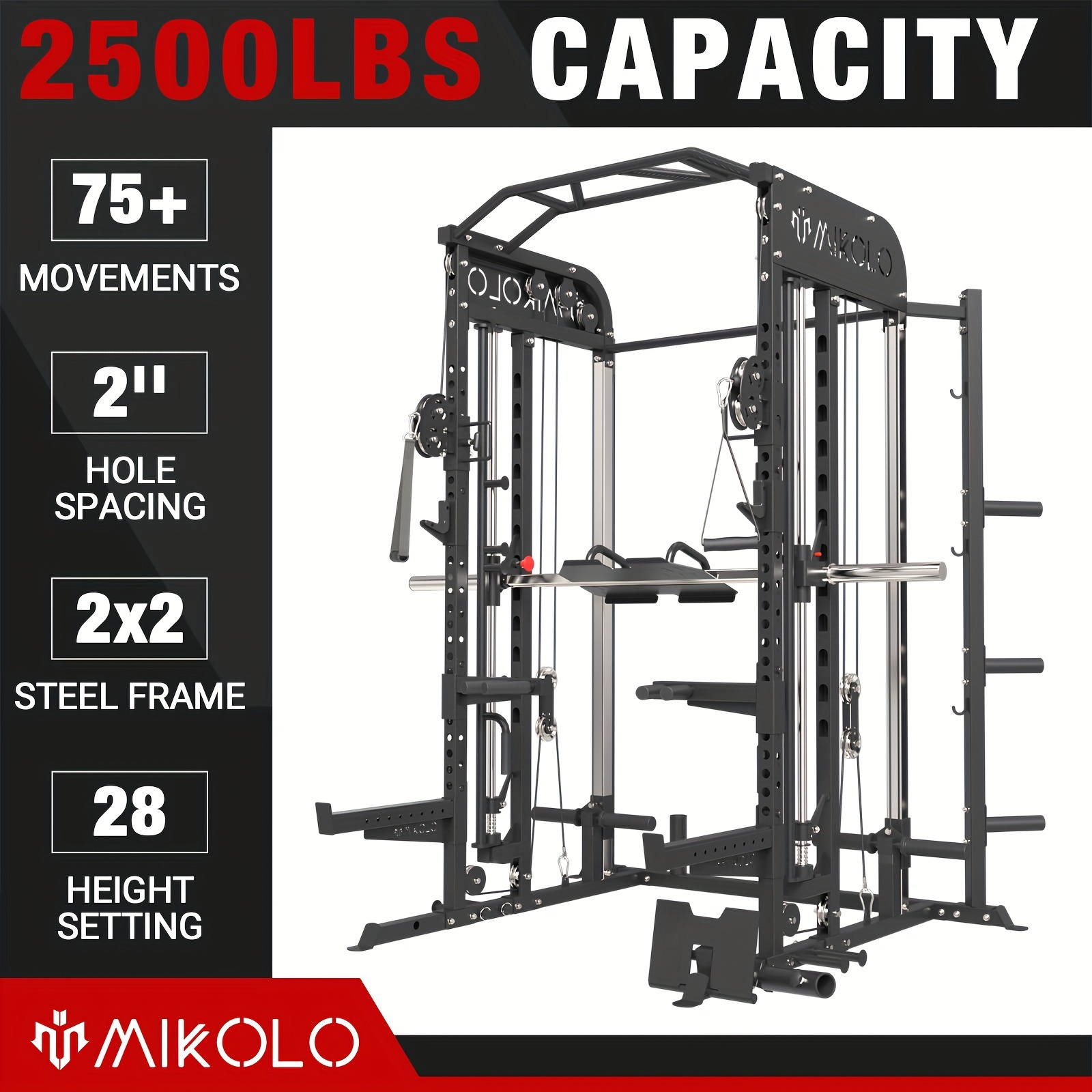 

Functional Trainer, Cable Machine With Dual Cable With 900lbs Weight Capacity, 3d For Cable Training