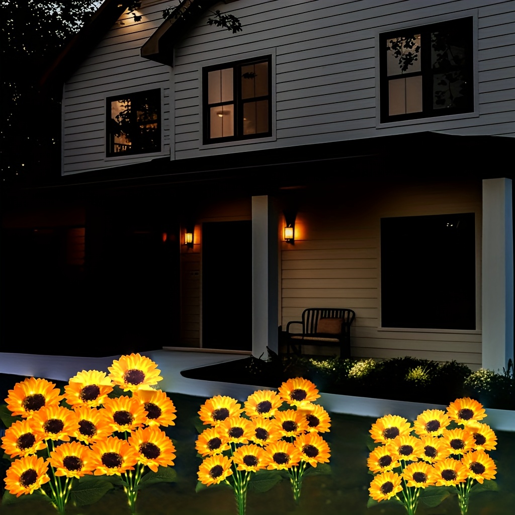 guirlande solaire de tournesols, lampe décorative avec 6 tournesols, détection dénergie lumineuse,   automatique/sous-  en  , cadeau pour   des mères et   des pères,   pour jardin ou pelouse Détails du produit 2