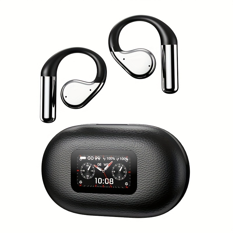 TEMU Menzluio Wireless Earbuds, Bone Conduction Earbuds Wireless Connection 5.4 Stereo Bass 40h Earbuds Cancelling Noise Microphone Talking Earbuds