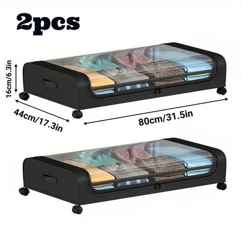 under bed storage box with lid space saving organizer for clothes shoes and accessories design suitable for home or dorm use trunks with zipper and observation window suitable for storing clothes bedding blankets decorating home