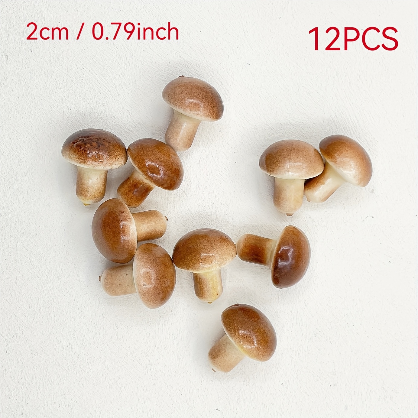 12pcs Plastic Foam Artificial Plant Grass Mushroom, Mini Small Mushroom For Props/home Decoration/photo Shoot Props - 2cm/2.5cm